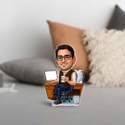 Personalized Boss Bobblehead Caricature with Solar Powered Moving Head Custom with Photo Office Desk & Car Dashboard Decor Birthday Gift for Boss, Friends & Colleagues